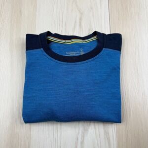 Smartwool Mens Blue Merino Wool Raglan Sleeve Classic Crew Neck T-Shirt Size M